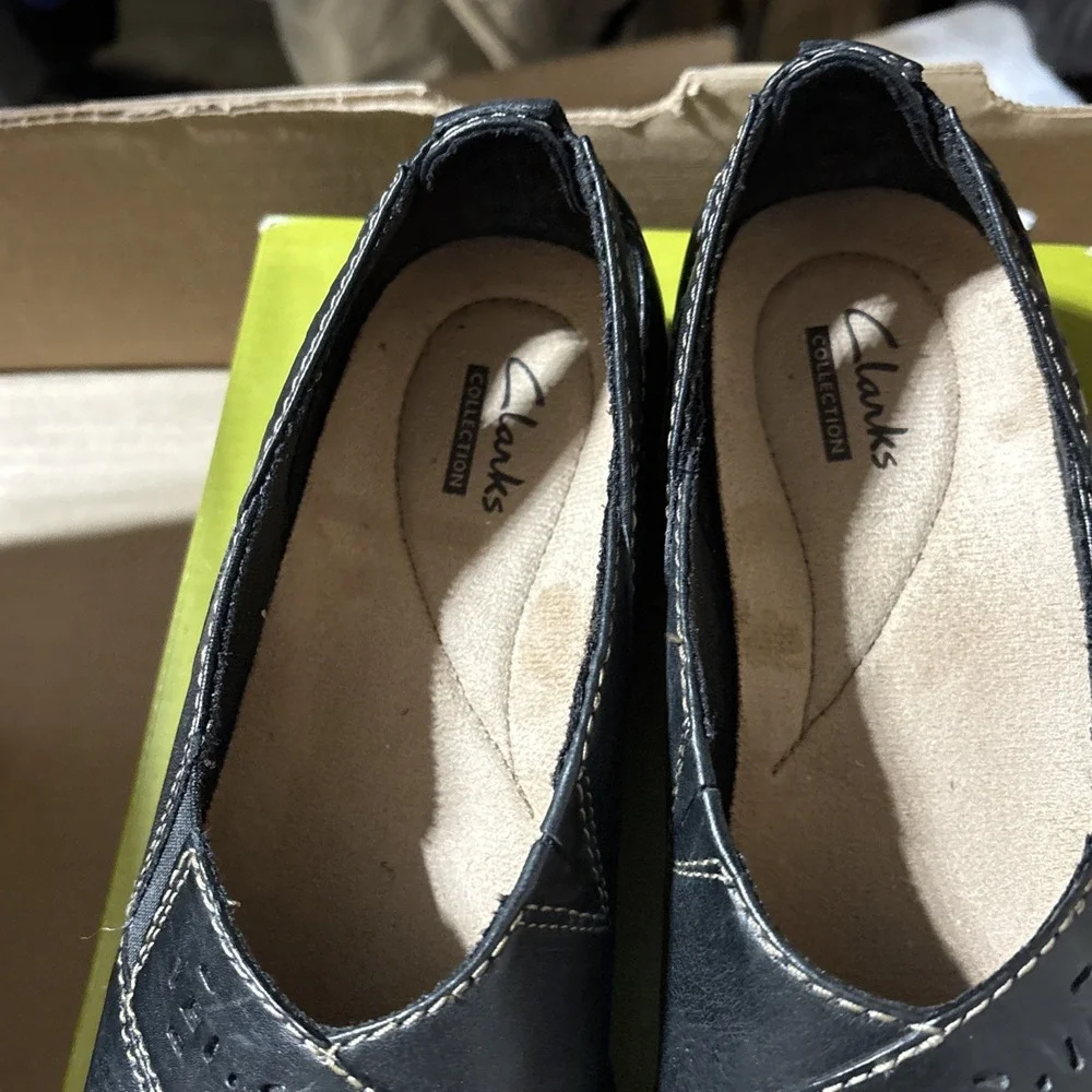 Clarks Evianna Fig4 Women's Casual Comfort Slip On Loafers Shoes Size 7.5M Blk‎